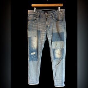JAPANESE Vintage PURPLE & YELLOW Men’s distressed Patchwork Jeans Y2K L‎